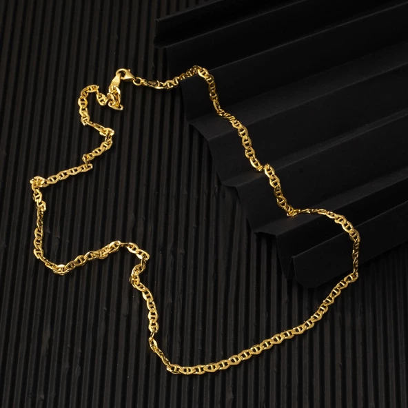 14 Ayar Mariner Altın Zincir - 65 cm - Resim 4