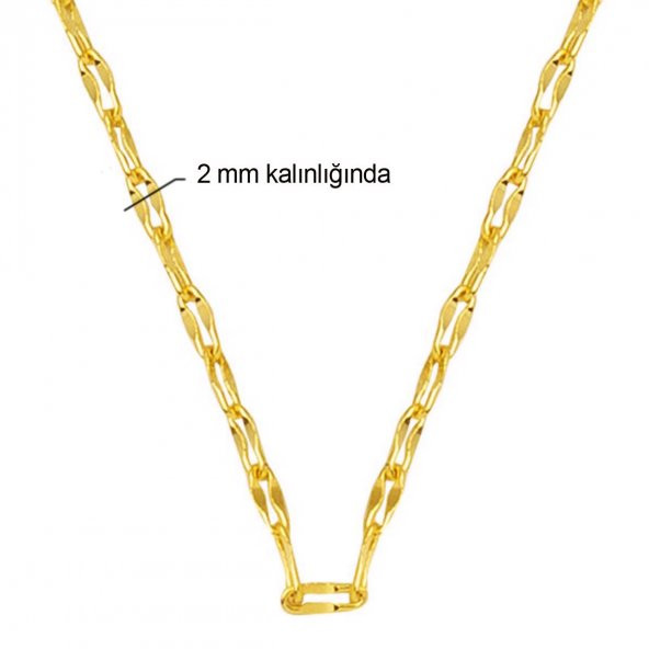 14 Ayar Altın Sonsuzluk Zincir - 60cm - 5