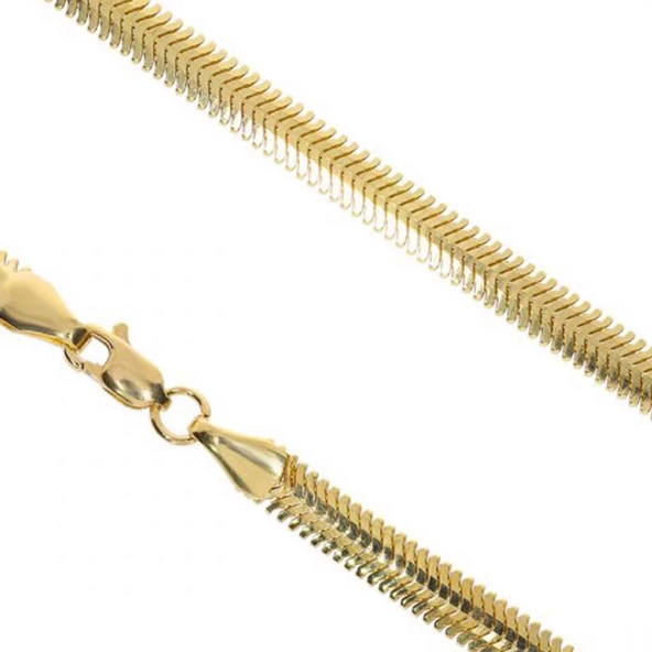 14 Ayar Altın 3 mm. Balıksırtı Zincir 60 cm - 6