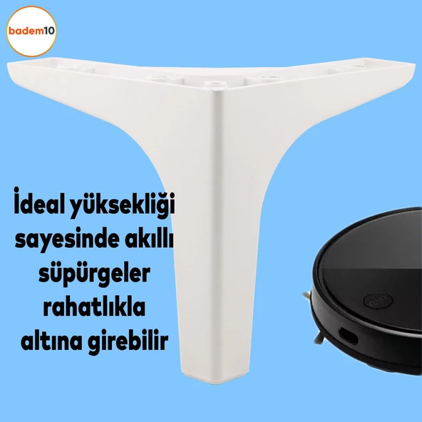 Sedef Lüks Mobilya Kanepe Tv Ünitesi Konsol Koltuk Ayağı 17 Cm Beyaz Baza Ayakları - 3