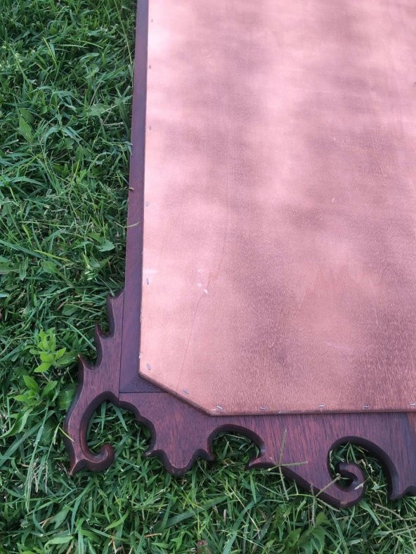 Vintage Ahşap Oyma Desenli Çerçeveli Ayna 71,5x123 cm - 6