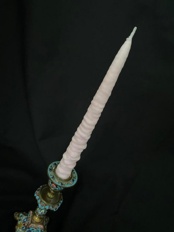 Çift Renkli Alevli Kar Masalı Şamdan Mumu 20 cm (Pembe) - 5