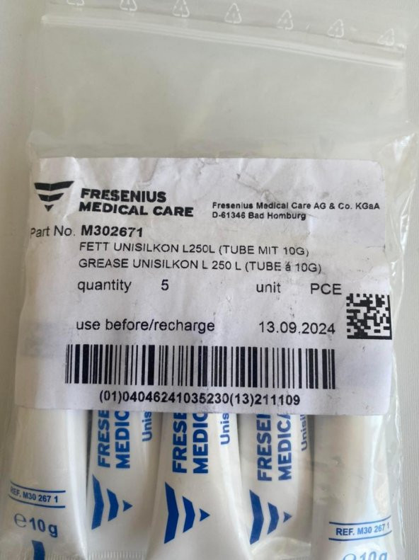 Fresenius Medical Care L 250 L Unisilkon Gres Yağ 5x10 Gram - 3