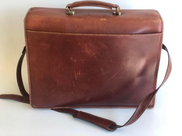 Tandi Vintage Deri Unisex Askılı Omuz El Çantası 2.El - 3