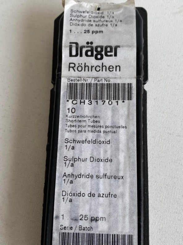 Drager CH31701 Sülfür Dioksit 1/a Dedektör Tüpü 10lu Paket - 3