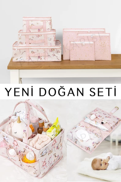 Baby Yeni Doğan Seti - Bavul Organizer , Bakım ve Alt Bakım Çantası Pembe - 1