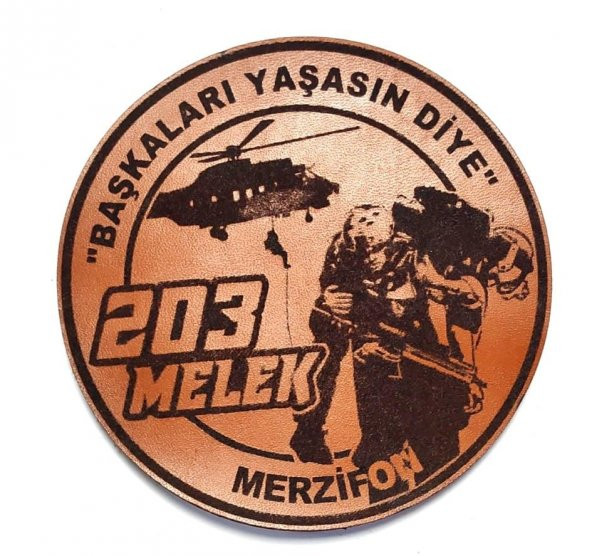 203 MELEK FİLO "BAŞKALARI YAŞASIN DİYE"  Deri PEÇ- Arma - Patch ürün görseli