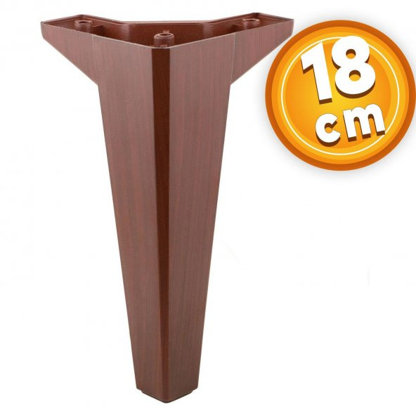 Lüks Mobilya Kanepe Sehpa TV Ünitesi Koltuk Ayağı 18 cm Ahşap Desenli Kahverengi Baza Ayak