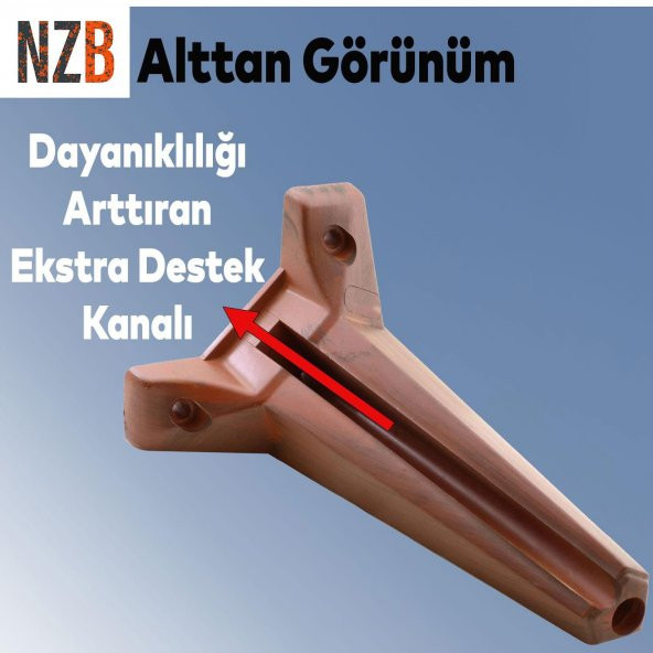 Lüks Mobilya Kanepe Sehpa TV Ünitesi Koltuk Ayağı 18 cm Ahşap Desenli Kahverengi Baza Ayak - 3