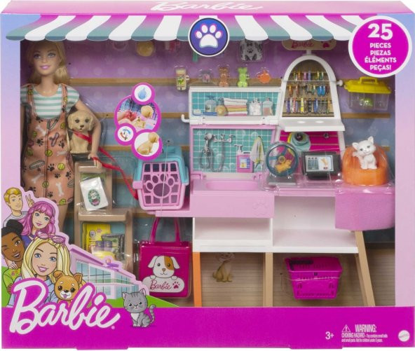 Barbie Bebek Ve Evcil Hayvan Dükkanı Oyun Seti, 4 Hayvan Arkadaş - Resim 6