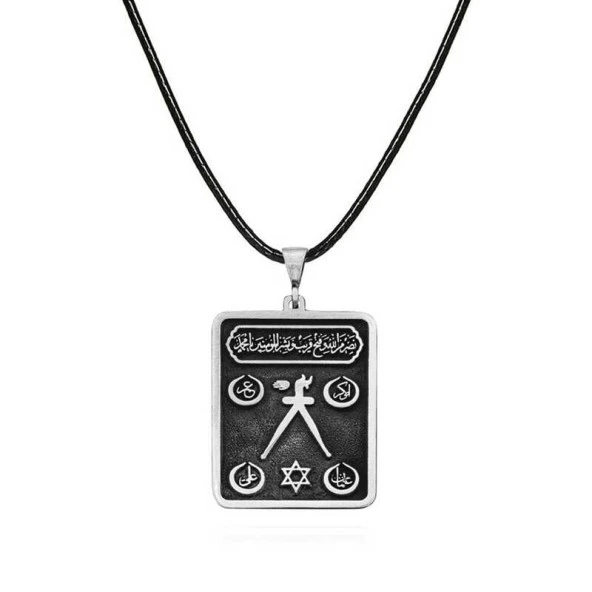 Gümüş Barbaros Hayrettin Paşa Sancağı İşlemeli Kolye - Resim 2