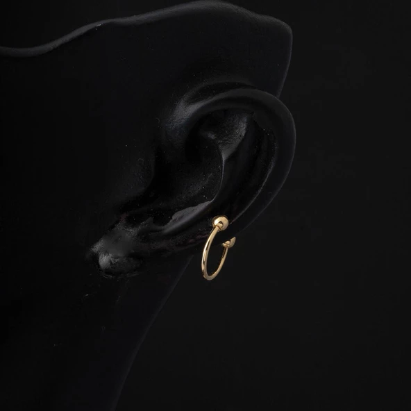 14 Ayar Altın Kıkırdak Piercing Küpe - 2
