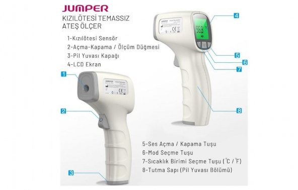 Jumper Jpd-fr202 Alından Temassız Ateş Ölçer 8681893030248 - 2