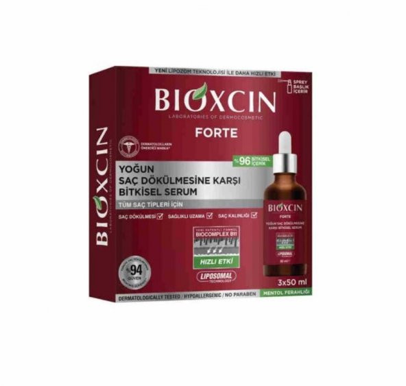 Bioxcin Forte Yoğun Saç Dökülmesine Karşı Bitkisel Serum 3x50ml 8680512630173