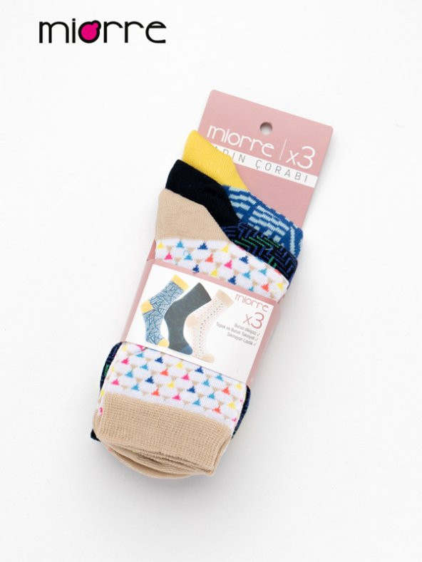 3lü Bayan Soket Çorap - Resim 2