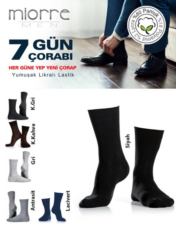 Pamuklu 7Li Erkek Çorabı - 6