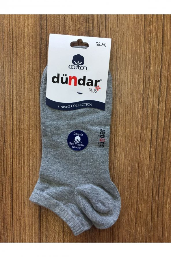 Unisex Gri Pamuklu 6Lı Dikişsiz Patik Çorap - 1