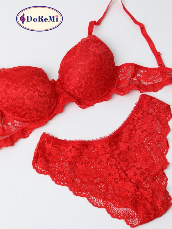 Push-Up Dolgulu Dantelli Sütyen Takım ürün görseli