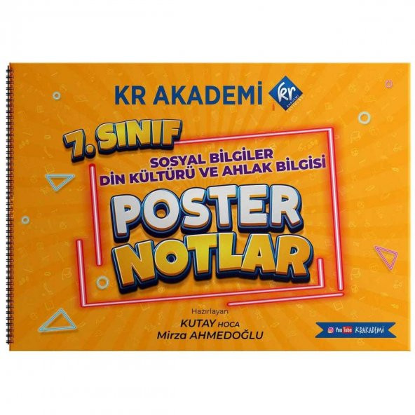 7. Sınıf Sosyal Bilgiler Din Kültürü ve Ahlak Bilgisi Poster Notlar KR Akademi