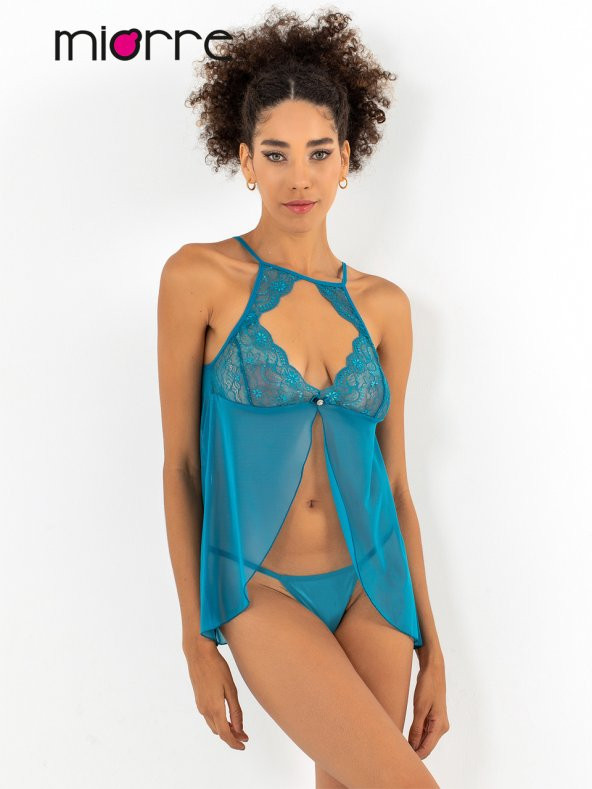 Güpürlü Transparan Gecelik Takım ürün görseli