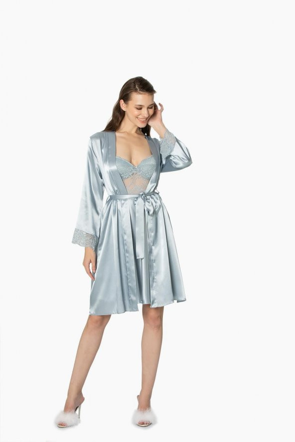 GECELİK & / NIGHTY & ROBE SABAHLIK SET TAKIM - Resim 7