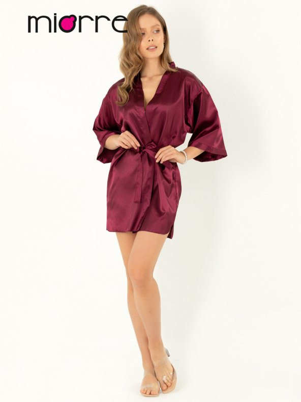 Kuşaklı Saten Sabahlık ürün görseli