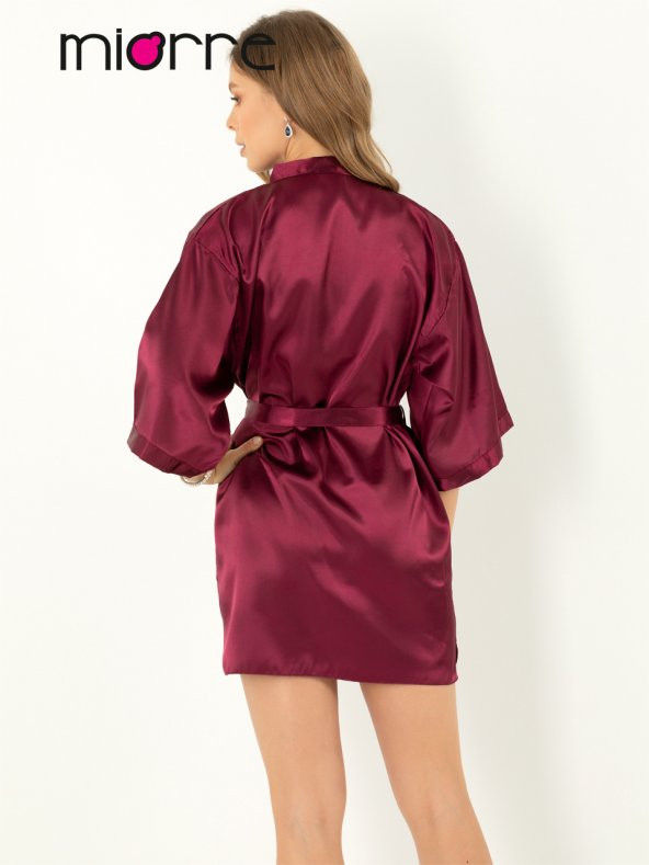 Kuşaklı Saten Sabahlık - Resim 4