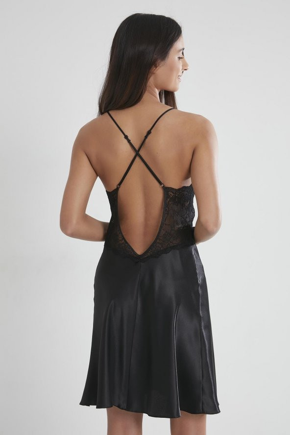 pierre cardin Saten Dantelli Gecelik Sabahlık Takım - Resim 5