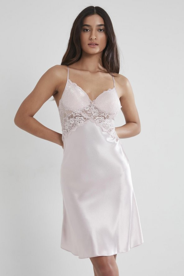 pierre cardin Saten Dantelli Gecelik Sabahlık Takım - Resim 11