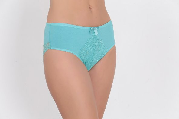 Dantel ve Fiyonk Detaylı Kadın Günlük Külot Turkuaz ürün görseli