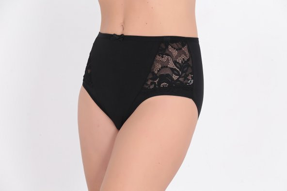 Dantel ve Fiyonk Detaylı Kadın Günlük Külot Siyah ürün görseli