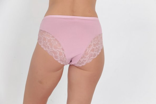 Ön ve Arka Dantel Detaylı Günlük Kadın Külot Gül Kurusu - Resim 3