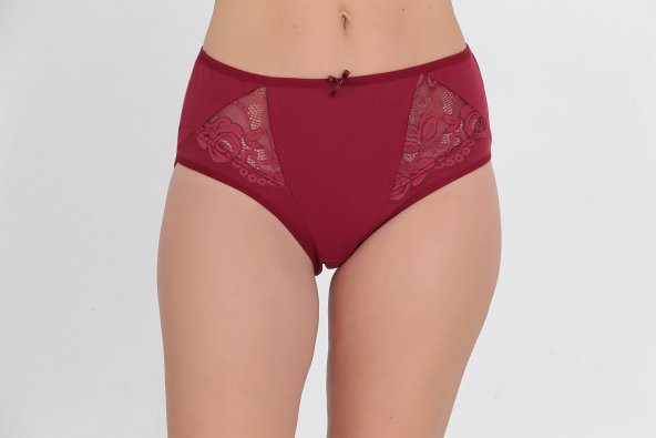 Dantel Detaylı Günlük Kadın Bordo - Resim 2