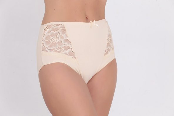 Dantel ve Fiyonk Detaylı Kadın Günlük Külot Ten ürün görseli