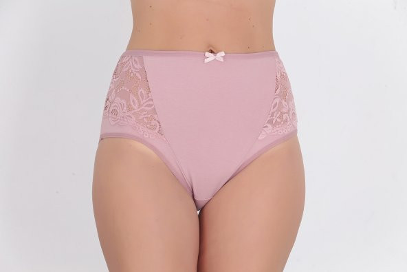 Dantel ve Fiyonk Detaylı Kadın Günlük Külot Gül Kurusu - Resim 2