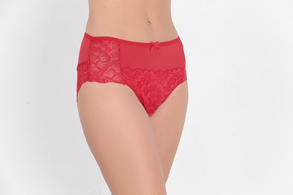 Ön ve Arka Dantel Detaylı Günlük Kadın Külot Kırmızı ürün görseli