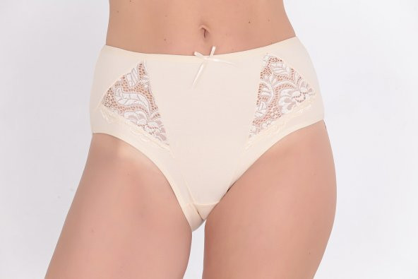 Dantel Detaylı Günlük Kadın Külot Ten - Resim 2