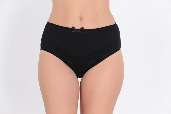 Ön ve Arka Dantel Detaylı Günlük Kadın Külot Siyah - Resim 2