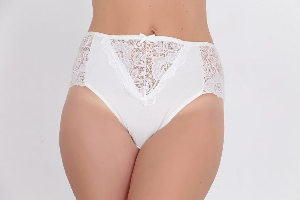 Dantel Detaylı Günlük Kadın Külot Ekru - Resim 2