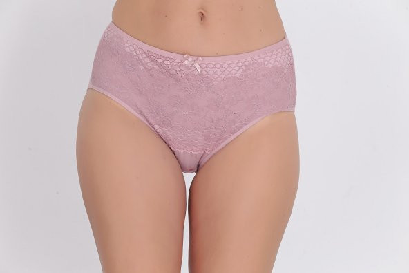 Ön Kısmı Desenli Kadın Günlük Külot Gül Kurusu - Resim 2