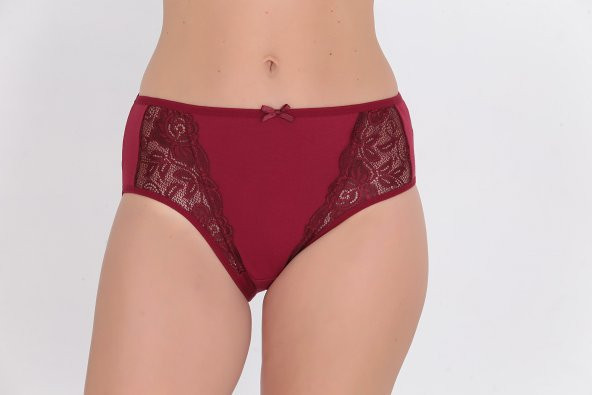 Dantel Detaylı Günlük Kadın Külot Bordo - Resim 2