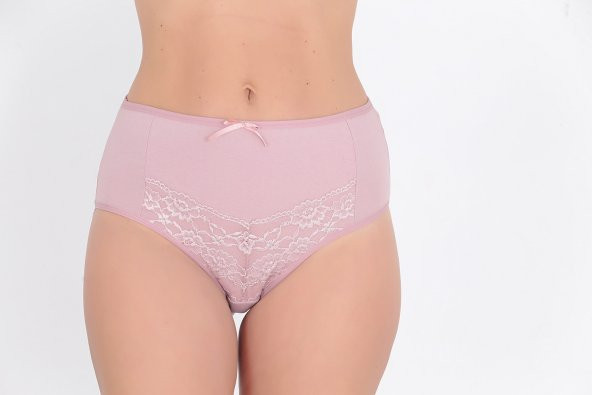 Ön ve Arka Dantel Detaylı Günlük Kadın Külot Gül Kurusu - Resim 2