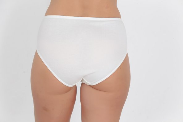 Ön Kısmı Desenli Kadın Günlük Külot Ekru - Resim 3