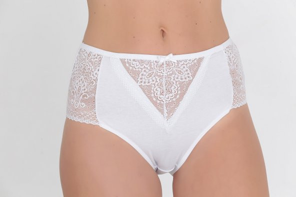 Dantel Detaylı Günlük Kadın Külot Beyaz - Resim 2
