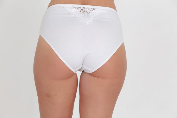 Dantel Detaylı Günlük Kadın Külot Beyaz - Resim 3