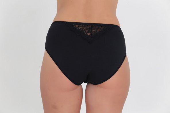 Dantel Detaylı Günlük Kadın Külot Siyah - Resim 3