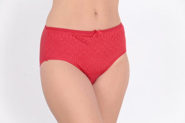 Ön Kısmı Desenli Kadın Günlük Külot Kırmızı ürün görseli