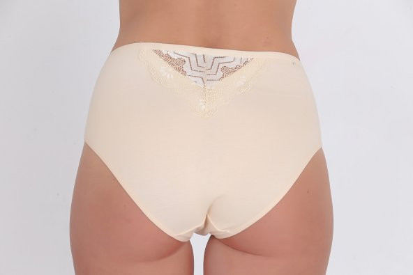 Dantel Detaylı Günlük Kadın Külot Ten - Resim 3