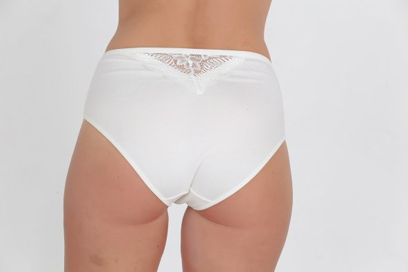 Dantel Detaylı Günlük Kadın Külot Ekru - Resim 3