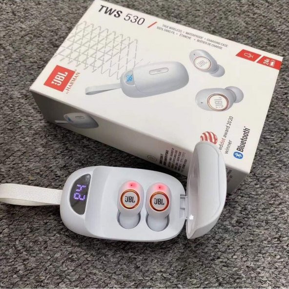 Jbl Uyumlu Tws 530 Bluetooth Ve Dokunmatik Kablosuz Kulaklık Beyaz Renk - Resim 2
